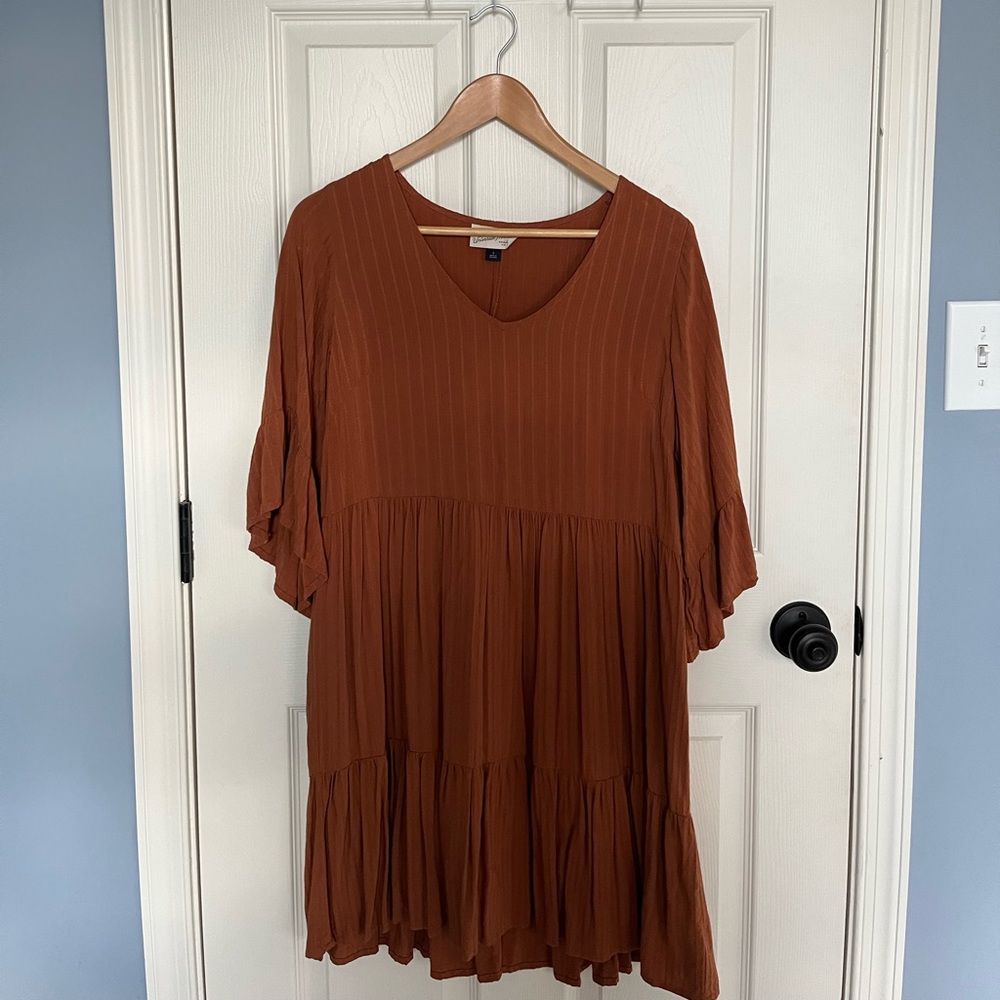 Women’s Universal Thread Boho Burnt Orange Babydoll Dress